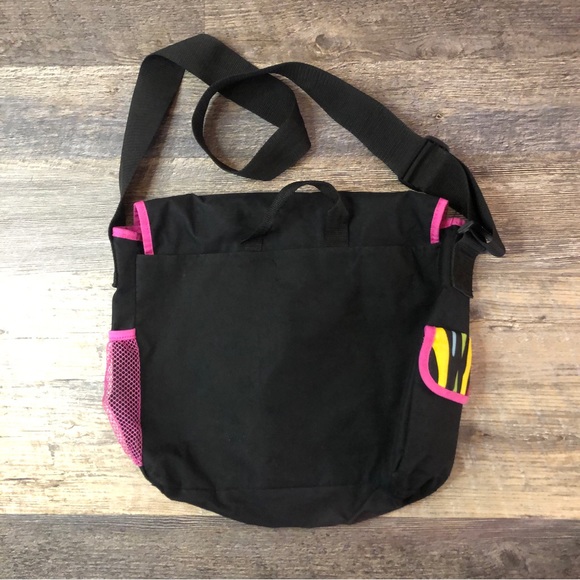 Hello Kitty Messenger Bag black and pink used condition.  Missing zipper piece - Picture 3 of 9